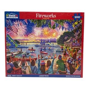 1000 Piece Jigsaw Puzzle FIREWORKS by Steve Crisp White Mountain 24" x 30"